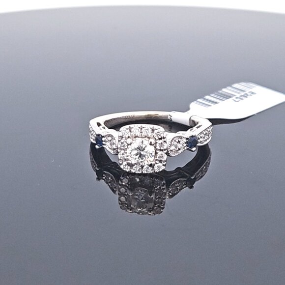 14K Vera Wang White Gold Diamond Sapphire Engagement Ring .69TCW 4.5G Size 6.5 - Picture 9 of 13